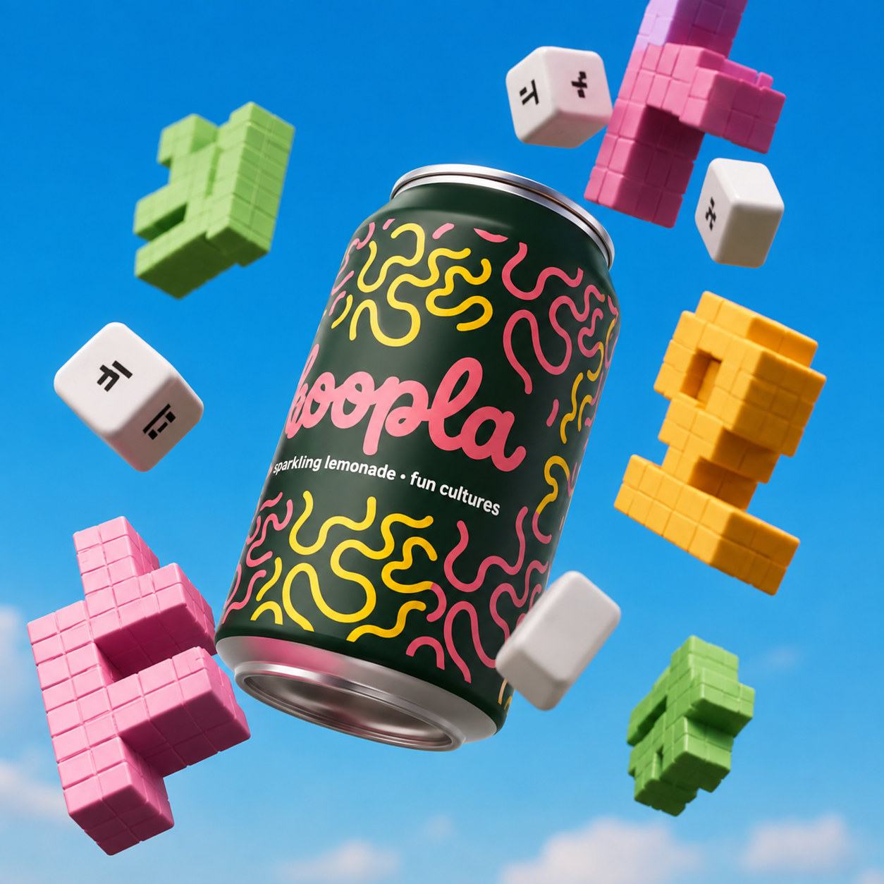 Colourful Boopla beverage creative from the Doublecup portfolio
